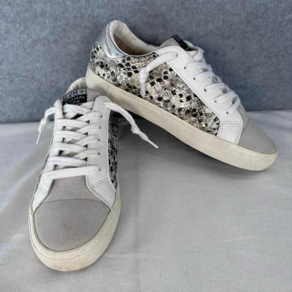 Vintage Havana Woman’s Sz 7 Metallic/silver Snake Skin Star Sneakers Alessandra - Picture 3 of 9